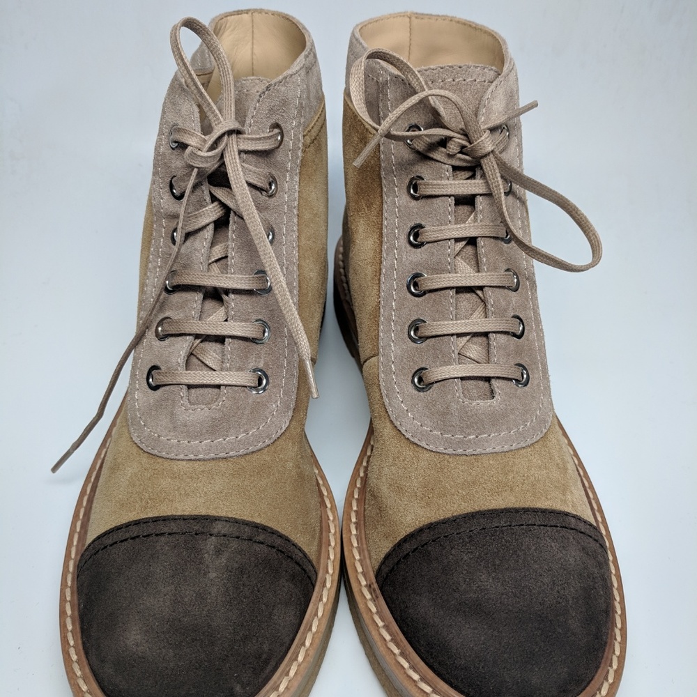 SOLD Chanel 17k Tan and Black Suede Boots - Picture 5 of 8